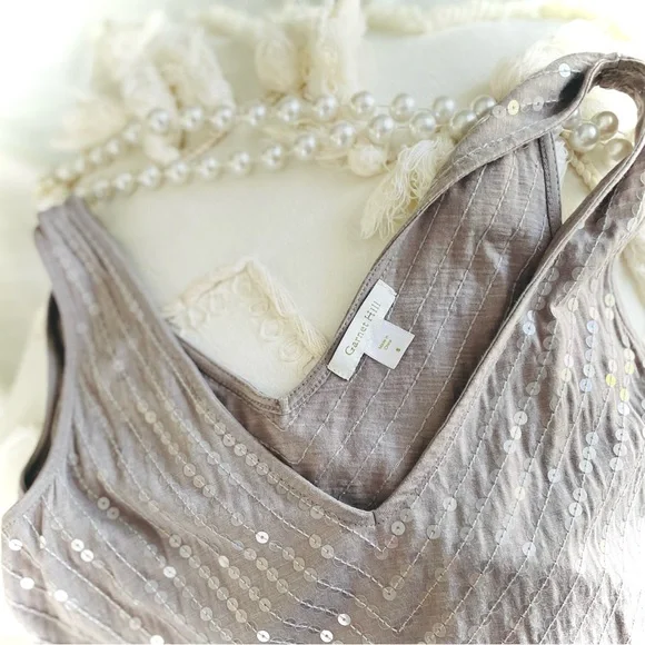 Garnet Hill | Dresses | Garnet Hill S Sequin Allover Champagne Pima Cotton  Jersey Maxi Dress Nwot | Poshmark